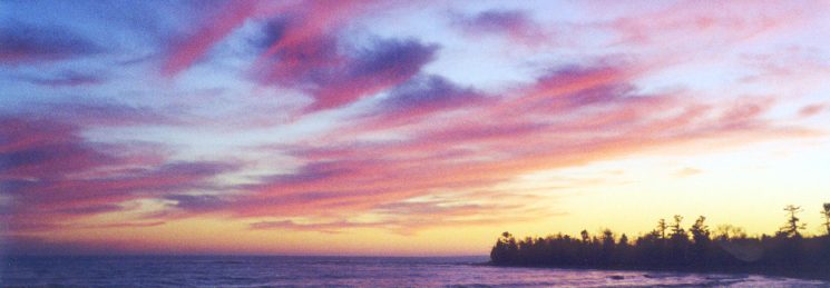 Sunset Panorama Over Lake Michigan